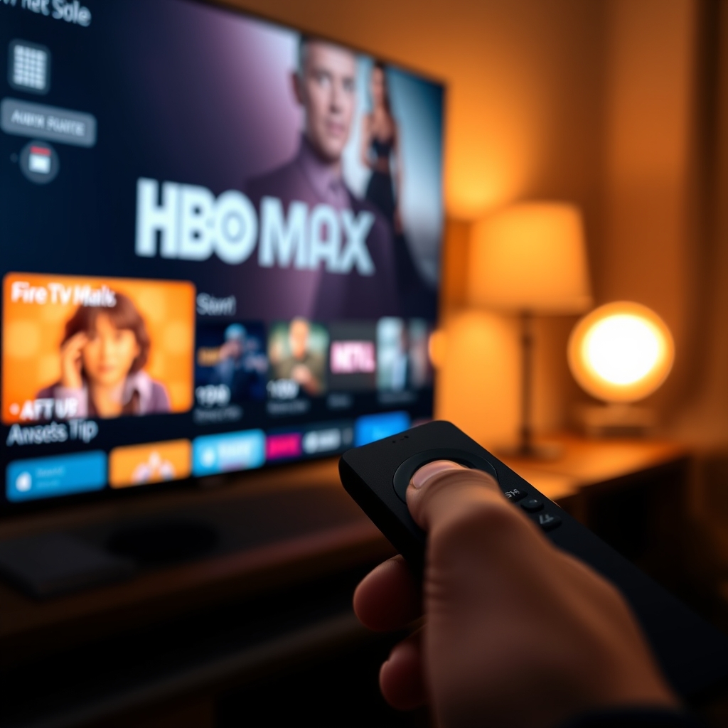 Fire TV device streaming premium IPTV service with HBO Max content